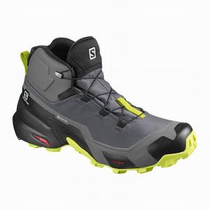 Botas Montaña Salomon CROSS HIKE MID GORE-TEX Hombre Negras Verde Claro | QJH821603