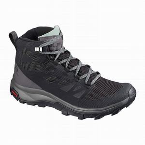 Botas Montaña Salomon OUTLINE MID GORE-TEX Mujer Negras Verde | KJF128675