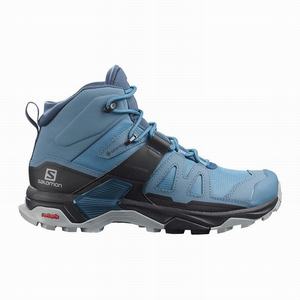 Botas Montaña Salomon X ULTRA 4 MID GORE-TEX Mujer Azules Negras | DMC839205