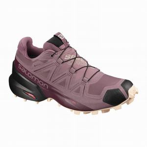 Zapatillas Running Salomon SPEEDCROSS 5 GORE-TEX Mujer Burdeos Negras | PAK926750