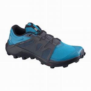 Zapatillas Running Salomon WILDCROSS Hombre Azules Negras | IBD307612