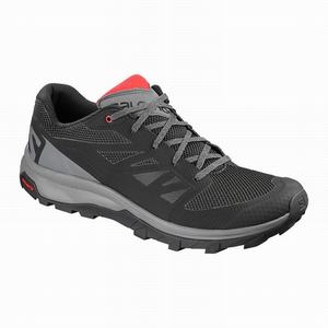 Zapatos De Senderismo Salomon OUTLINE Hombre Negras Rojas | QHC078945