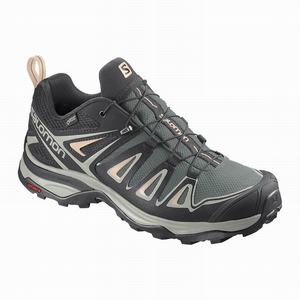 Zapatos De Senderismo Salomon X ULTRA 3 GORE-TEX Mujer Verde Gris | WXV873206